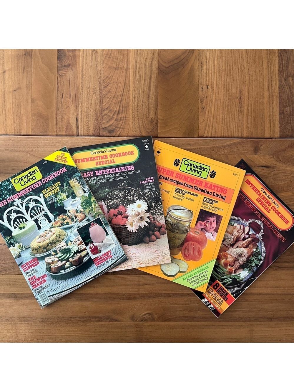 VINTAGE Lot of 4 Canadian Living Summertime & Entertaining Magazines 80's